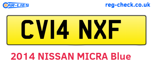 CV14NXF are the vehicle registration plates.