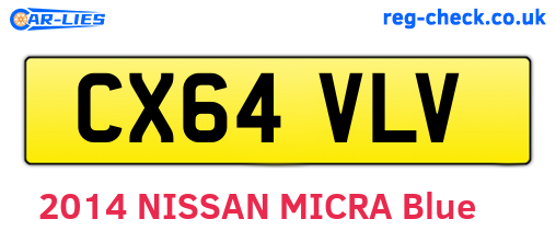 CX64VLV are the vehicle registration plates.