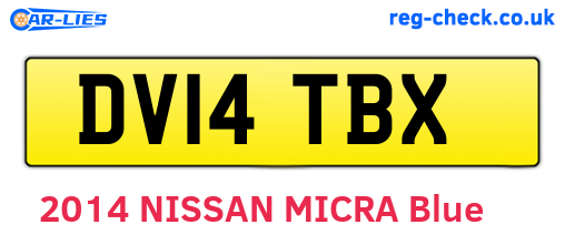DV14TBX are the vehicle registration plates.