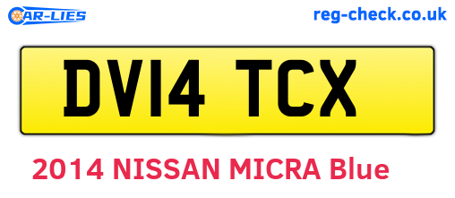 DV14TCX are the vehicle registration plates.