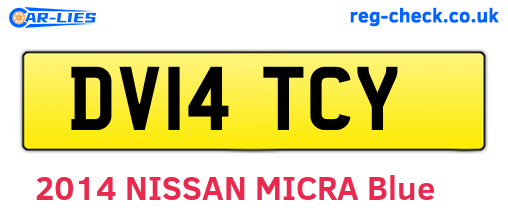 DV14TCY are the vehicle registration plates.