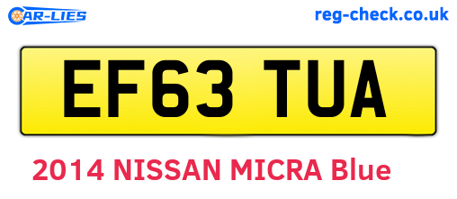 EF63TUA are the vehicle registration plates.