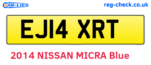 EJ14XRT are the vehicle registration plates.