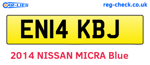 EN14KBJ are the vehicle registration plates.