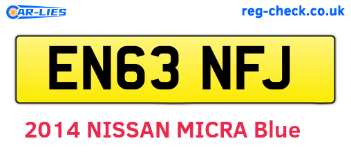 EN63NFJ are the vehicle registration plates.