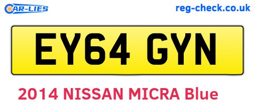 EY64GYN are the vehicle registration plates.