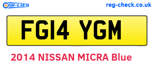 FG14YGM are the vehicle registration plates.