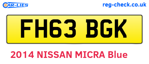 FH63BGK are the vehicle registration plates.