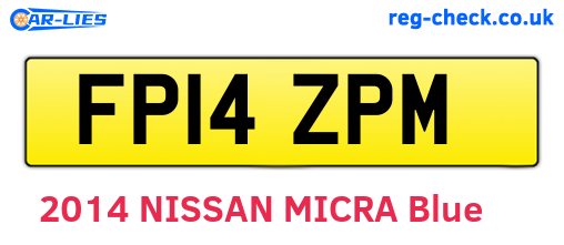 FP14ZPM are the vehicle registration plates.