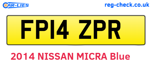 FP14ZPR are the vehicle registration plates.