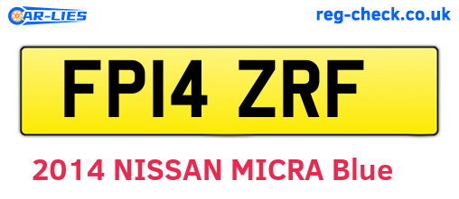 FP14ZRF are the vehicle registration plates.