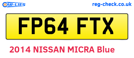 FP64FTX are the vehicle registration plates.