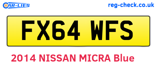 FX64WFS are the vehicle registration plates.