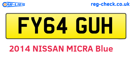 FY64GUH are the vehicle registration plates.