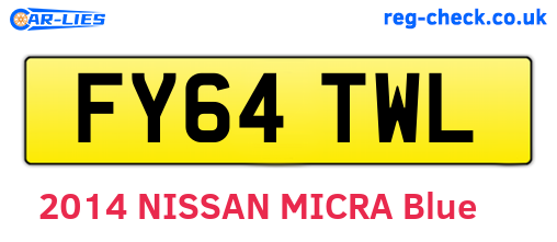 FY64TWL are the vehicle registration plates.