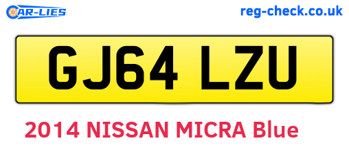 GJ64LZU are the vehicle registration plates.