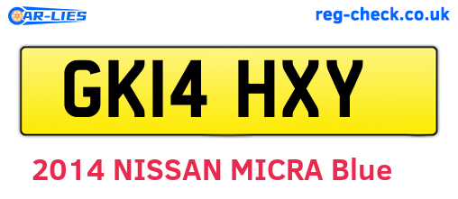 GK14HXY are the vehicle registration plates.