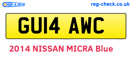 GU14AWC are the vehicle registration plates.