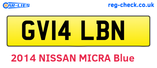 GV14LBN are the vehicle registration plates.