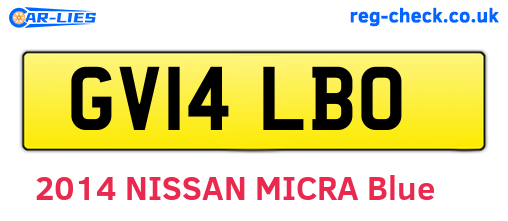 GV14LBO are the vehicle registration plates.