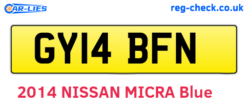 GY14BFN are the vehicle registration plates.