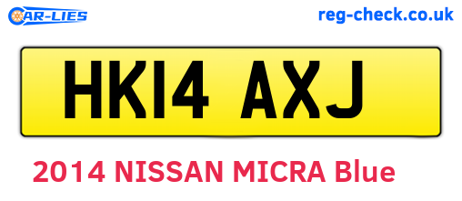 HK14AXJ are the vehicle registration plates.
