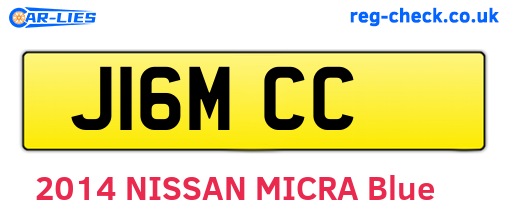 J16MCC are the vehicle registration plates.