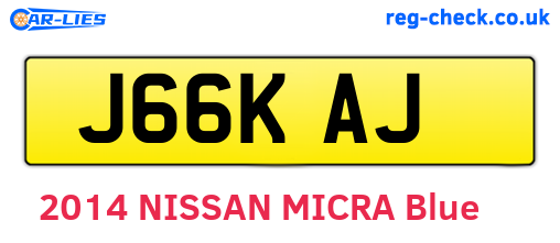 J66KAJ are the vehicle registration plates.