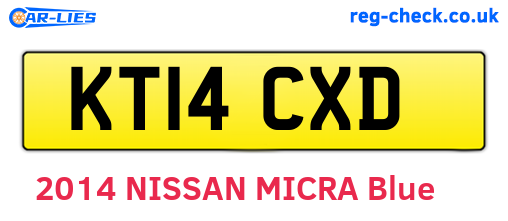 KT14CXD are the vehicle registration plates.