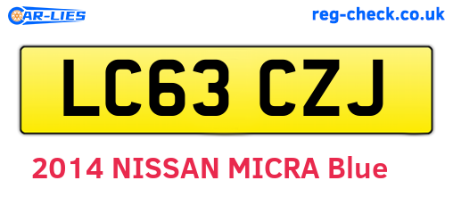 LC63CZJ are the vehicle registration plates.