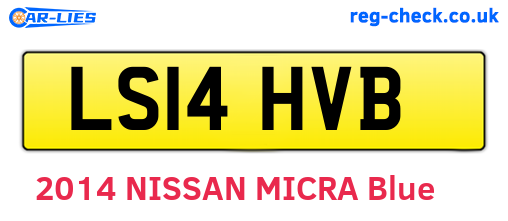 LS14HVB are the vehicle registration plates.