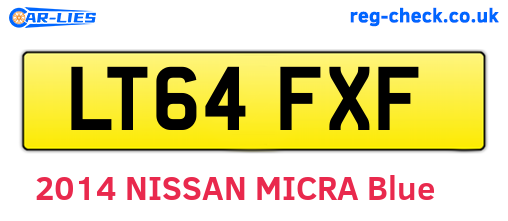 LT64FXF are the vehicle registration plates.