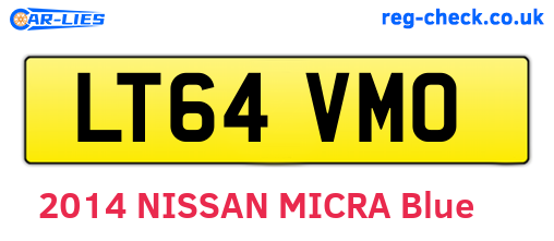 LT64VMO are the vehicle registration plates.