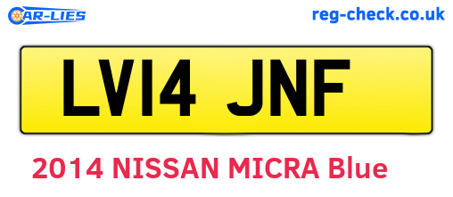 LV14JNF are the vehicle registration plates.