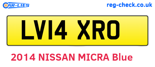 LV14XRO are the vehicle registration plates.