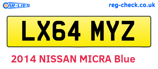 LX64MYZ are the vehicle registration plates.