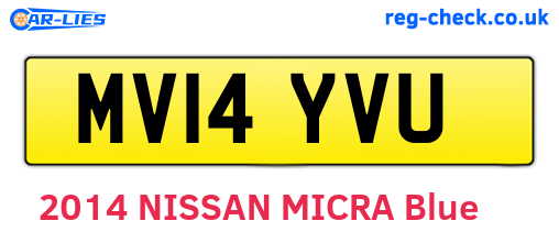 MV14YVU are the vehicle registration plates.