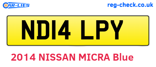 ND14LPY are the vehicle registration plates.