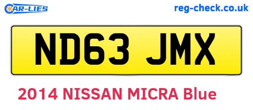 ND63JMX are the vehicle registration plates.