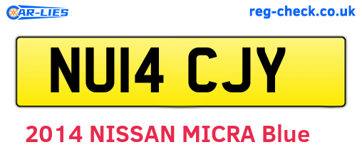 NU14CJY are the vehicle registration plates.