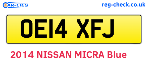 OE14XFJ are the vehicle registration plates.