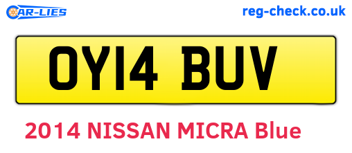 OY14BUV are the vehicle registration plates.