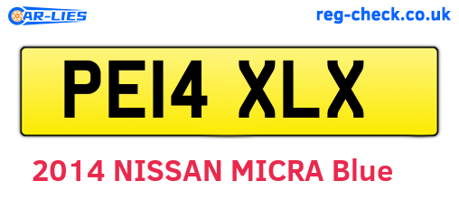 PE14XLX are the vehicle registration plates.