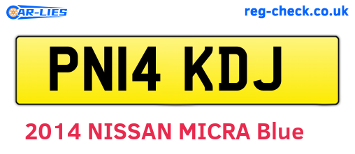 PN14KDJ are the vehicle registration plates.