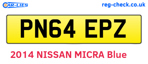 PN64EPZ are the vehicle registration plates.