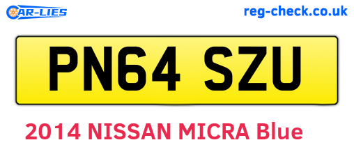 PN64SZU are the vehicle registration plates.