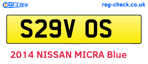 S29VOS are the vehicle registration plates.