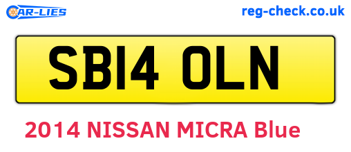 SB14OLN are the vehicle registration plates.