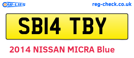SB14TBY are the vehicle registration plates.