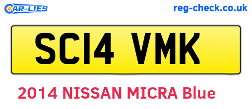 SC14VMK are the vehicle registration plates.